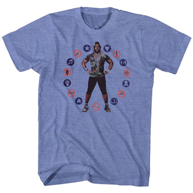 Mr. T No Way Sucka Bleu Pâle Chiné T-Shirt pour Adulte 2TG
