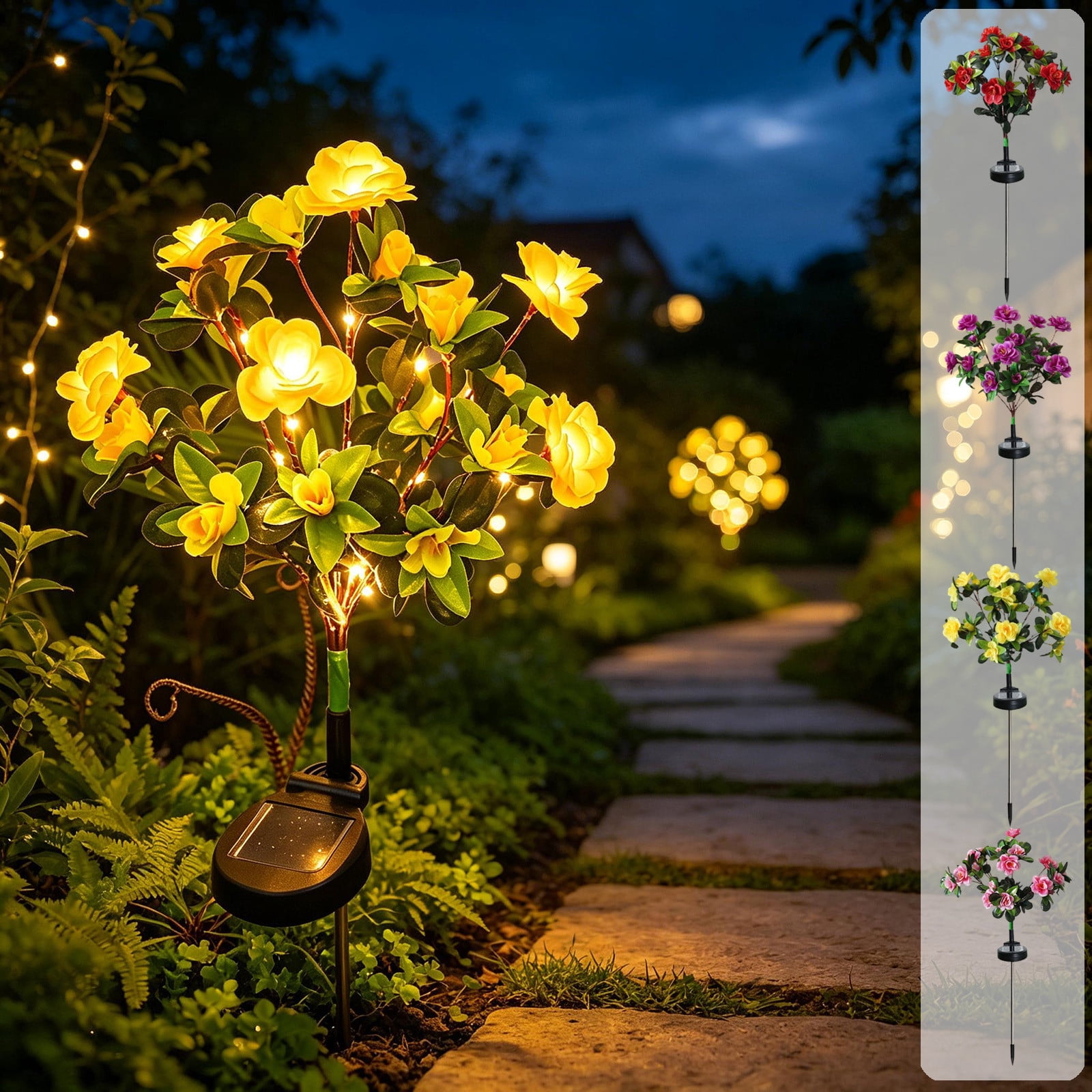 Gifts YYV Solar Pathway Lights Outdoor Decor 27.5in Solar Powered Ground Light Waterproof LED Garden Stake Light For Yard Patio Walkway Lawn Outdoor Landscape Lighting