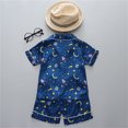 thumbnail image 4 of Trolimons Pyjama à Manches Courtes Respirant de Printemps pour Fille, Bleu Foncé, 4 of 4