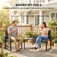 thumbnail image 4 of Outsunny Wicker Patio Furniture Bistro Set with Cushion Mesh Seat, Grey, 4 of 10