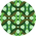 thumbnail image 1 of Ahgly Company Tapis d'Intérieur Rond Lavable en Machine Vert Transitionnel, 3 Pieds Rond, 1 of 7