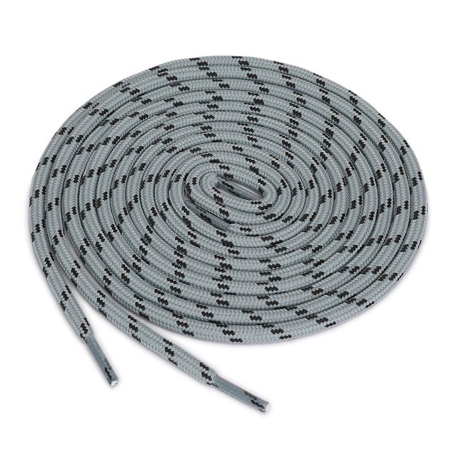 INSPIRE CHIC 3 Paires Lacets Ronds Antidérapants Résistants à l'Usure pour Bottes Chaussures de Randonnée Marche Plein Air Gris Clair Noir 140cm / 55.11 Pieds