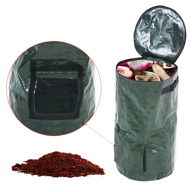 YAOMOBB Tear-resistant Compost Bags Tear Resistant Large Capacity Garden Compost Plastic Fertilizer Waste Sacks Speed Up Fermentation Eco Friendly