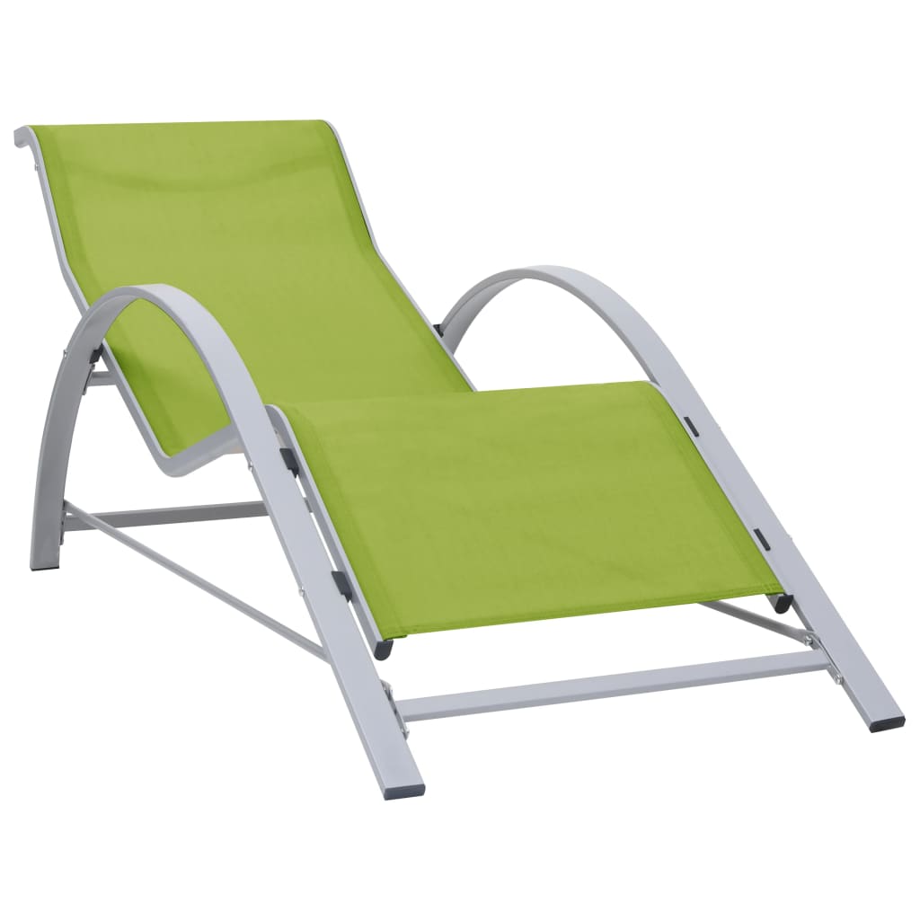 vidaXL Chaise Longue Textilène et Aluminium Vert