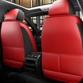 thumbnail image 4 of Maidao Car Seat Covers Full Set for Mercedes-Benz for A35 2018-2024 5 Seats Leather Compatible Airbag Water Resistant Front Rear Cushion Protector Black and Red, 4 of 7