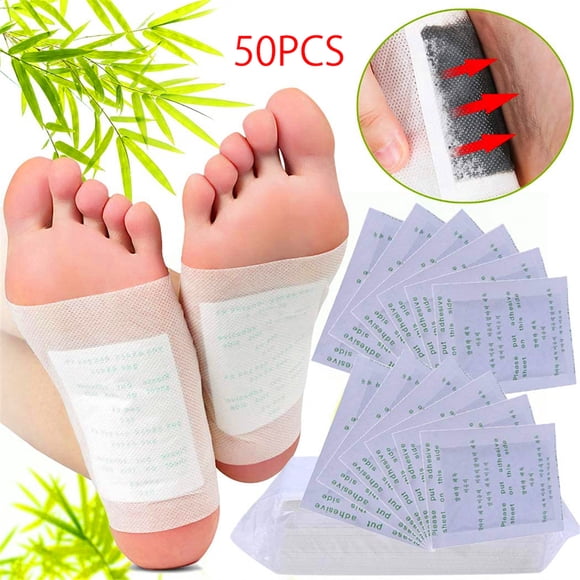 50 Packs Detox Foot Patch Pain Relief Bamboo Pads Patches with Adhesive Foot Care Treatment Sticker Improve Sleep Health Care Tools