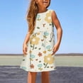 thumbnail image 2 of PMVFHDE Robe à Imprimé Floral pour Filles Mignonne Sans Manches à Col Rond Robe de Printemps Été Respirante Robe de Mode Quotidienne pour Tout-Petits Vert Menthe,3-4, 2 of 5