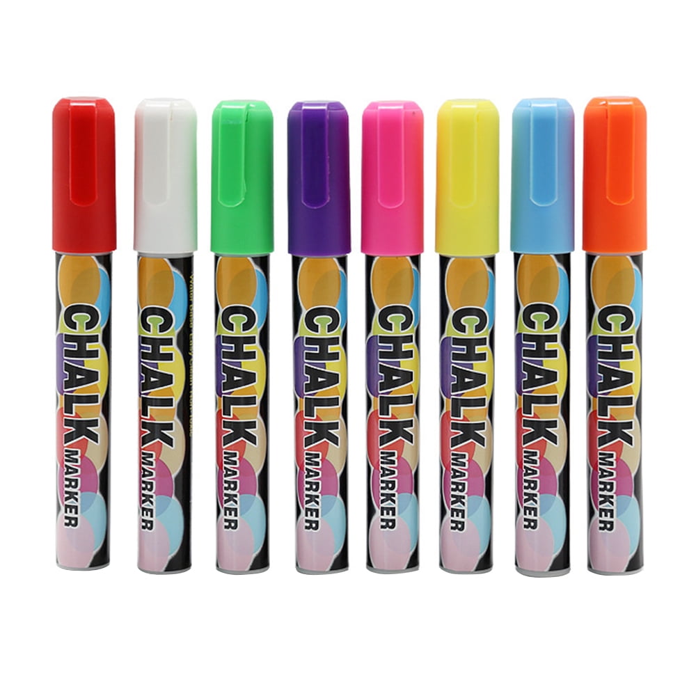 Amdohai 8 Colors Liquid Chalk Marker Dry Erase Marker Chalkboard Highlighter 6mm Reversible Tip for Chalkboard Blackboard Windows Glass