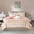 thumbnail image 1 of Intelligent Design Raina Ensemble de Couette Imprimé Métallique Blush/or Full/Grand, 1 of 6