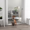 thumbnail image 2 of PawHut Barrière pour Animaux de Compagnie 29 Pouces-39 Pouces avec Porte, Compatible avec la Pression, Barrière pour Chien pour Escaliers, Blanc, 2 of 10