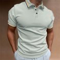 thumbnail image 1 of ylioge Mens Casual Golf Tees Shirts Pullover Short Sleeve Tshirts Shirt Button Collared Basic Solid Color Loose Comfort Relaxed Office Work Tops, 1 of 8