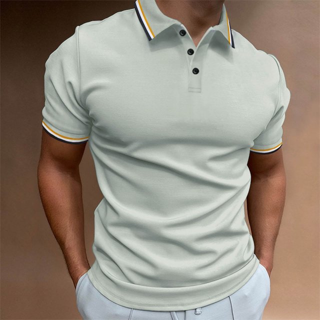 ylioge Mens Casual Golf Tees Shirts Pullover Short Sleeve Tshirts Shirt Button Collared Basic Solid Color Loose Comfort Relaxed Office Work Tops