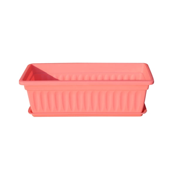 kurtrusly 3 Pcs Pot de Plantation Rectangulaire en Résine Trou de Drainage Jardinière pour Légumes et Fleurs Plateau pour Plantes Maison et Jardin Rose 44x19x14cm