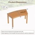 thumbnail image 3 of Gymax Outdoor Curved Acacia Wood Bench Set of 2 Patio Garden Backless Fire Pit Bench, 3 of 7