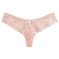 thumbnail image 1 of Birdeem Culotte String Taille Basse en Dentelle Transparente avec Nœud pour Femmes, 1 of 7