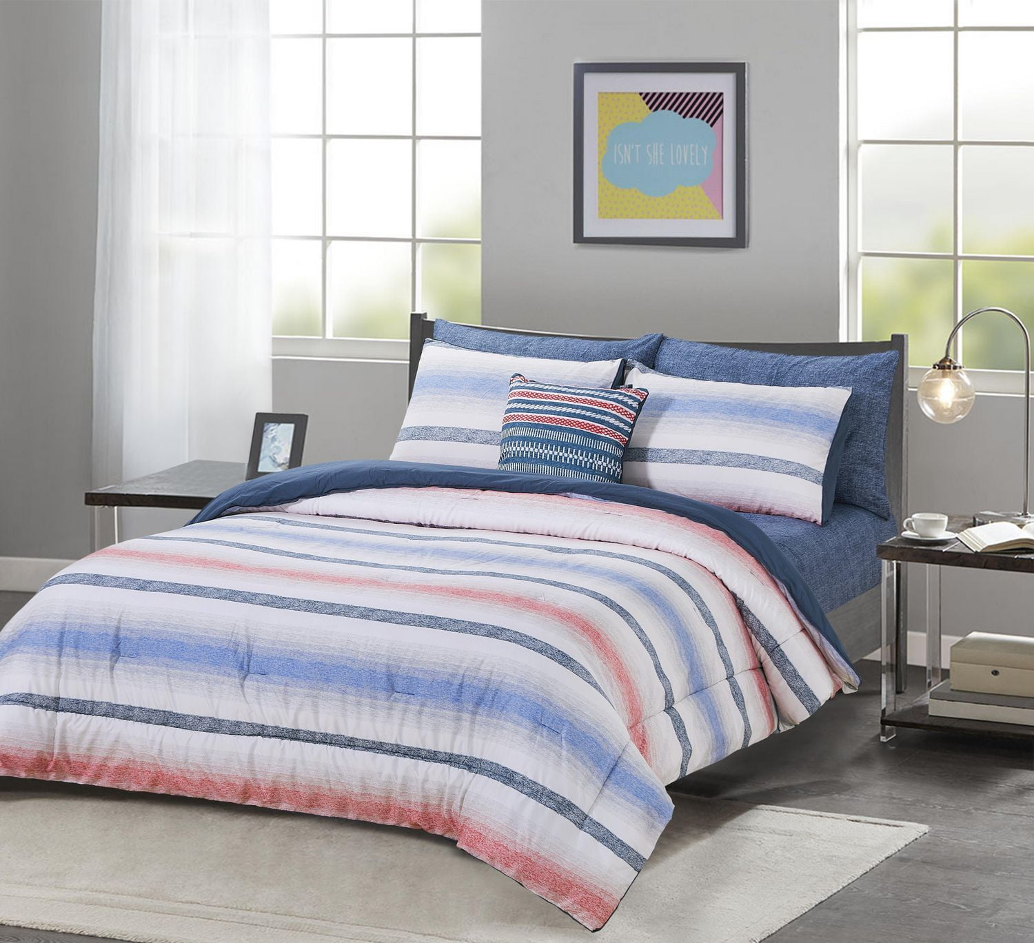 Chaps 8-Piece Plaid Bedding Comforter Set - Lit dans un sac
