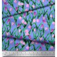 thumbnail image 3 of Soimoi Rayon Fabric Leaves & Tulip Floral Printed Fabric 1 Yard 56 Inch Wide, 3 of 3