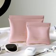 thumbnail image 2 of MesaSe Lipstick Bag Automatic Closing Water Resistant Solid Color Dustproof Elastic Sheet Faux Leather Mini Earphone Jewelry Organizer for Daily Use, 2 of 9