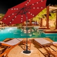 thumbnail image 4 of Patiojoy 10 ft Patio Market Umbrella w/Solar Powered LED Light Burgundy, 4 of 10