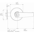 thumbnail image 2 of of Lever Keyed Entry Door Lever Handle Lock Universal Door Knob Hardware Nickel Brushed Color (MRCA), 2 of 5