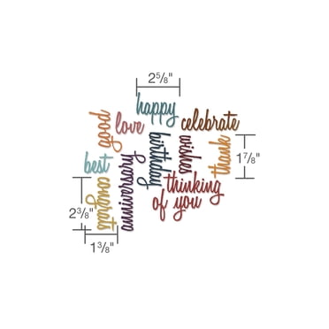 Sizzix THoltz Thinlits Die Célébration Mots Scrpt