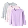 thumbnail image 1 of DXOUPM Chandails à Manches Longues pour Filles Col Ras du Cou Lot de 3 Chandail Léger Confortable T-Shirt Doux, 1 of 4