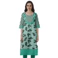 thumbnail image 1 of Moomaya Robes Indiennes pour Femmes Décontractées d'Été Imprimées Manches 3/4 Longue Kurta, 1 of 6