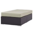 thumbnail image 2 of Modway Convene Ottomane Rectangulaire en Rotin de Patio en Tissu, Espresso/Beige, 2 of 4