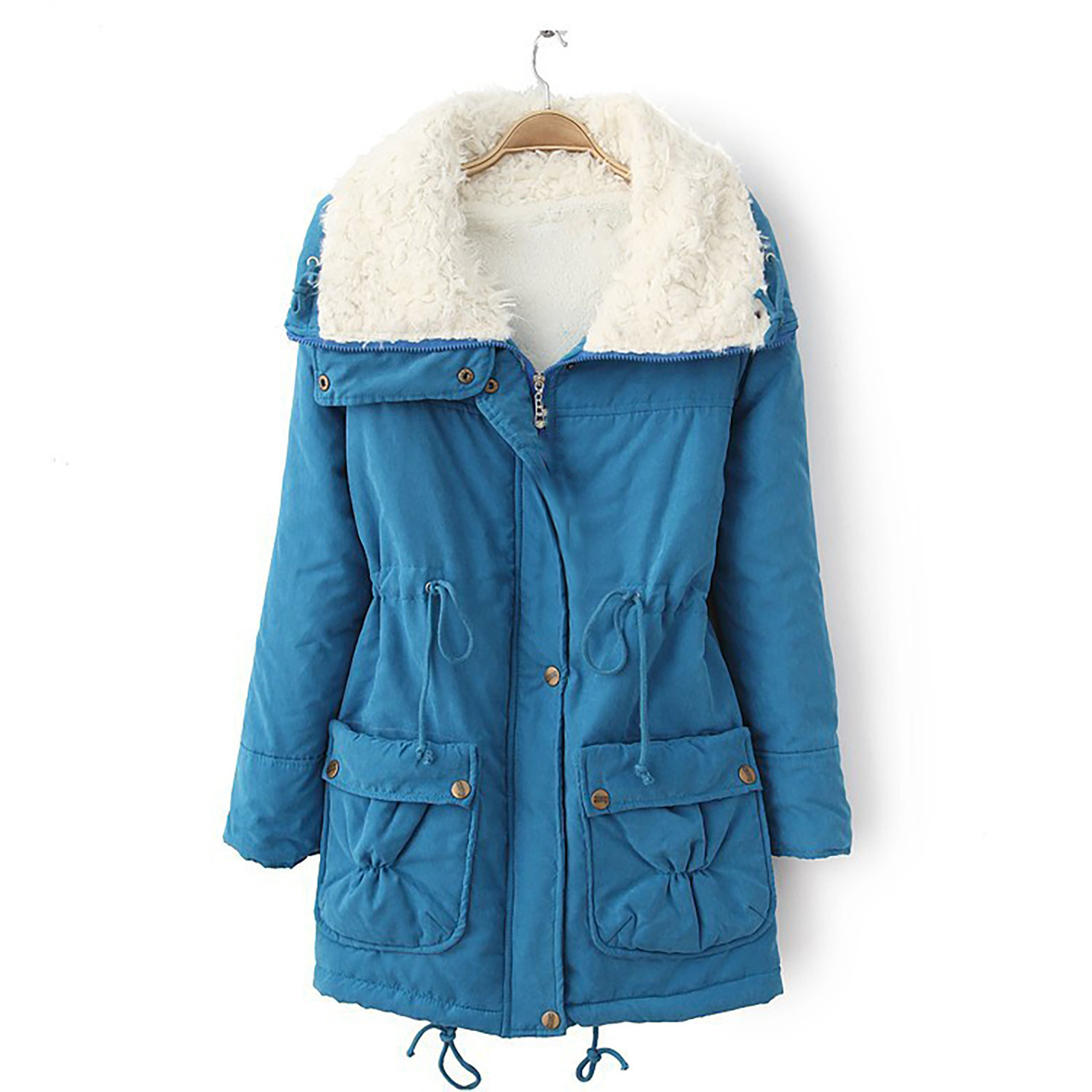 Aboser Womens Winter Coats 2024 Trendy Lapel Parkas Sherpa Fleece Lined Jackets Casual Solid Warm Quilted Jacket Thick Anorak with Pockets