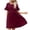 Red, variant on Women's Casual Dress, Short Sleeve Summer Dress with Ruffle Sleeves, Knee Length Round Neck Dress, Soft Stretch Fabric for Daily Wear