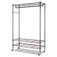 thumbnail image 1 of Rack à Vêtements en Treillis Métallique, Portemanteau, Rack Autonome avec Roulettes - Acier Noir, 1 of 1