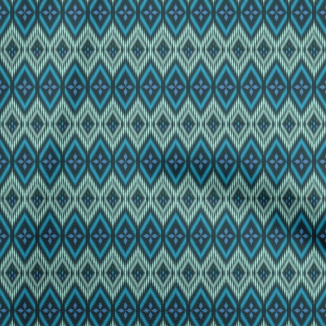 oneOone Velvet Blue2 Fabric Asian Ikat Sewing Craft Projects Fabric Prints By Yard 58 Inch Wide