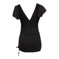 thumbnail image 3 of Ounisa Womens One Piece Swimsuit Tummy Control Swim Dress Ruffle Slimming Mesh Skirt Wraps Bathing Suit, 3 of 4