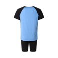 thumbnail image 4 of Opperiaya Men?s Contrast Color Short Sleeve Tops and Shorts Pajamas Sets, 4 of 9