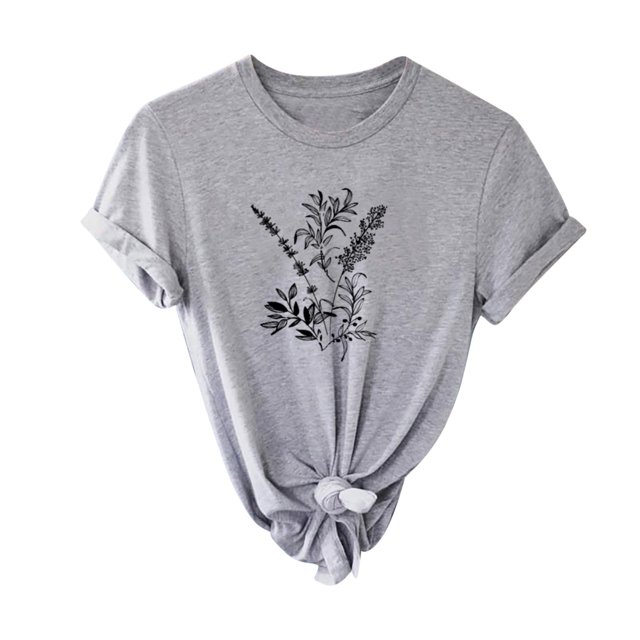 Pompotops T-shirt à Manches Courtes Imprimé Mode pour Femmes Blouse Décontractée Ample en Solde