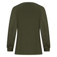 thumbnail image 4 of MeetoTime Hauts pour Femmes en Dentelle Manches Longues Plissés Col Rond Chemises Habillées Décontractées Blouses de Travail, 4 of 6