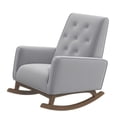 thumbnail image 1 of Dalston Tufted Microfiber Modern Indoor Livingroom Rocking Chair in Light Gray, 1 of 6