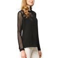 thumbnail image 4 of INSPIRE CHIC Blouses Décontractées pour Femmes à Col Rond en Dentelle Florale à Manches Longues en Chiffon, 4 of 5