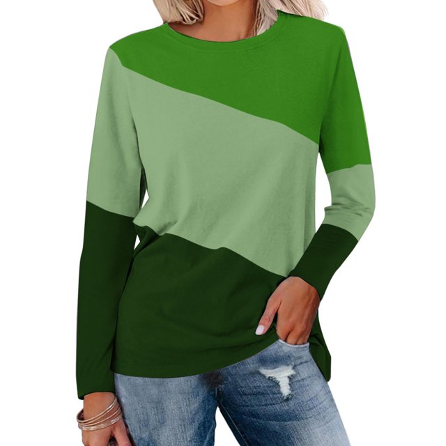 Birdeem Women's Solid Round-Neck Long Sleeve Top