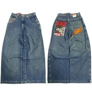 Y2K clothing cargo pants men JNCO Embroidered high quality jeans Hip Hop streetwear baggy jeans Harajuku vintage wide leg jeans BLD