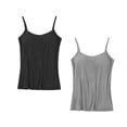 thumbnail image 3 of Timegard Womens 2pc Tank Tops with Built in Bra Plus Size Scoop Neck Breathable Comfy Stretch Camisole Top, 3 of 3