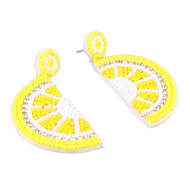 Beaded Drop Earrings, Bright Colors Beaded Circle Earrings Half Circle Ultra Light For Party