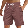 thumbnail image 1 of Yuyuzo Mens Shorts High Waisted Drawstring Quick Dry Summer Beach Swim Knee Length Shorts with Pockets, 1 of 4