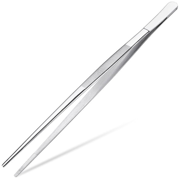 Cooking Tweezers Stainless Steel Straight Tweezers Fine Precision Food Tweezers Ergonomic Non-slip Kitchen Gadget for BBQ