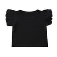 thumbnail image 1 of CNKOO Summer Baby Girl Short Sleeve T-Shirt Cotton Ruffle  Neck Tops, 1 of 5