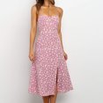 thumbnail image 4 of Fridja Femmes Casual Fleur Impression Slim Plage Licou Bretelles Robe Bretelles, 4 of 9