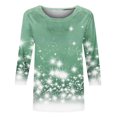 thumbnail image 4 of Pisexur Chandails de Noël pour Femmes Chandails à Manches 3/4 pour Femmes Chandails à Col Rond Graphiques Amusants Chandails à Capuchon Décontractés pour les Fêtes de Noël Confort Amples Mode d'Automne Chandails à Enfiler, 4 of 4