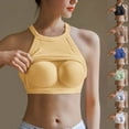 thumbnail image 1 of lcziwo Womens Tank Tops with Built in Bra Sleeveless Racerback Ribbed Shirts High Neck Slim Fitted Crop Top Lightning Sales Blue L, 1 of 8