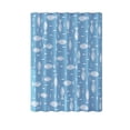 thumbnail image 1 of Doublure de Rideau de Douche Motif Poisson Hameçons Imperméables Bleu, 1 of 6