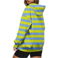 thumbnail image 5 of FAIWAD Womens Striped Drawstring Hoodies Casual Long Sleeve Color Block Pullover Tops Drop Shoulder Loose Sweatshirts, 5 of 5